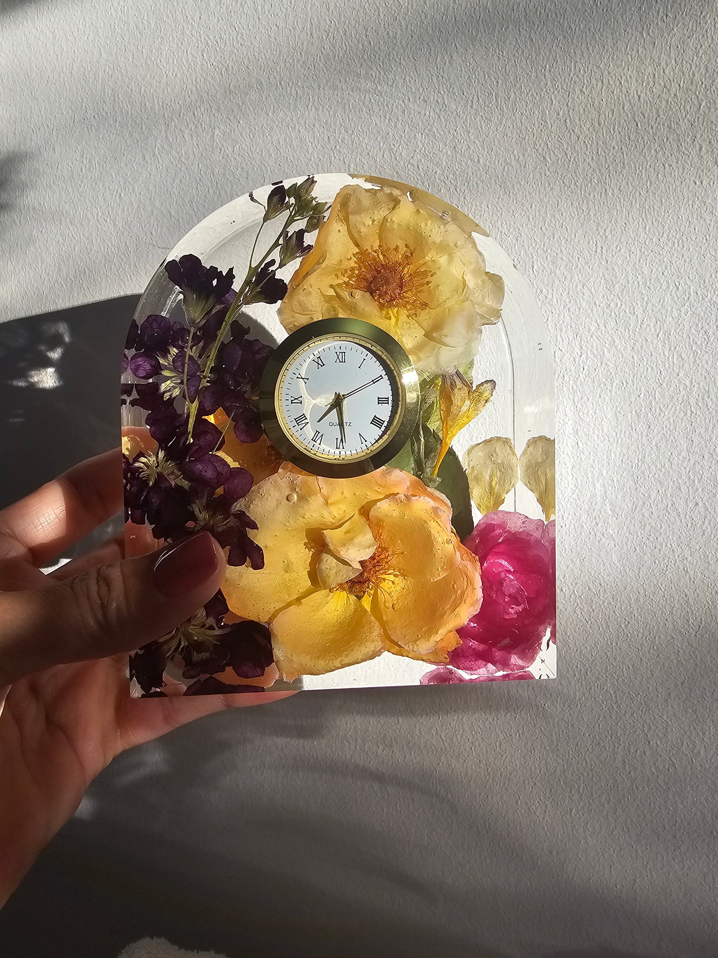 Floral Resin Arch Clock