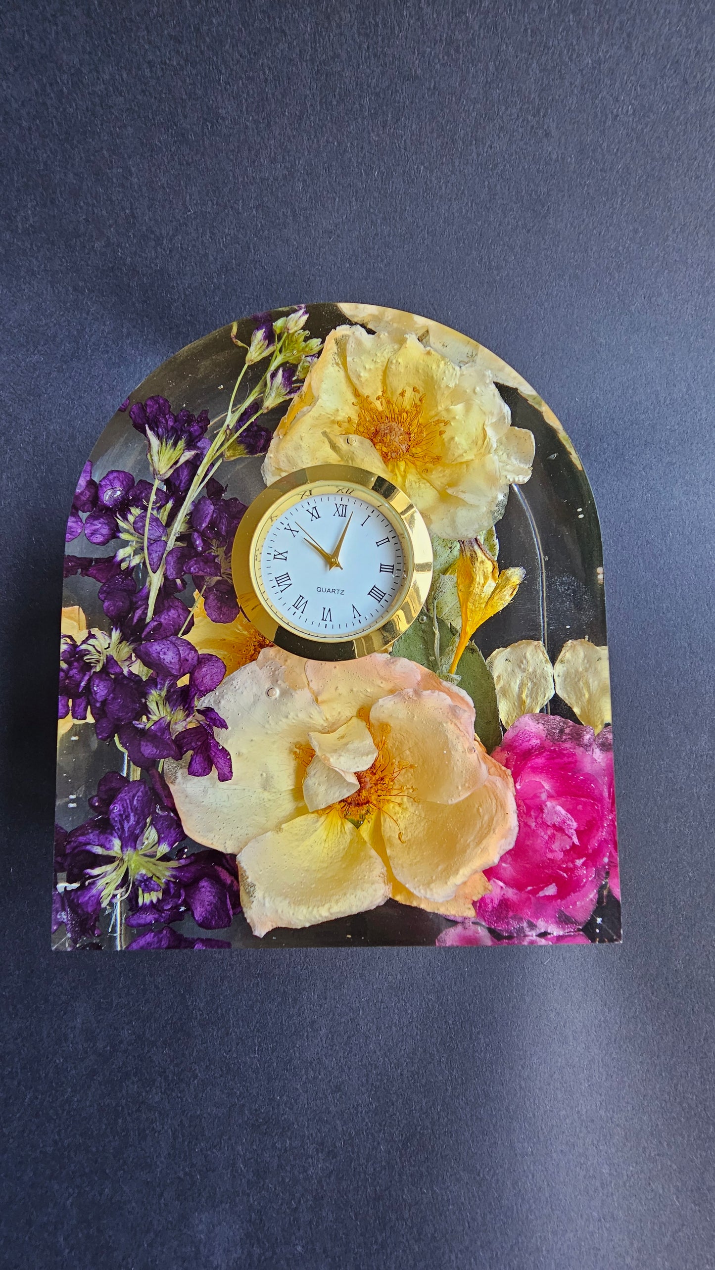 Floral Resin Arch Clock