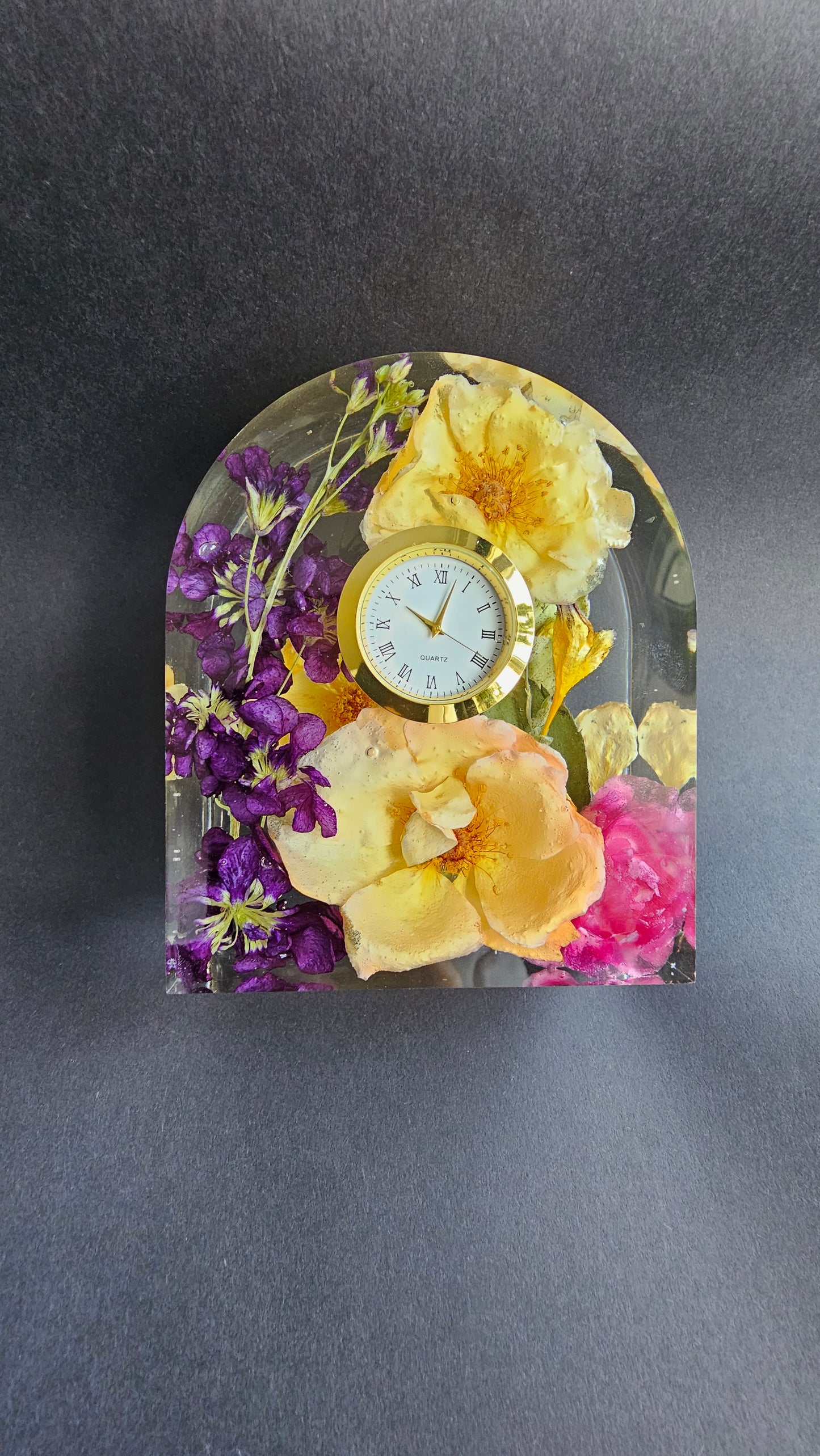 Floral Resin Arch Clock