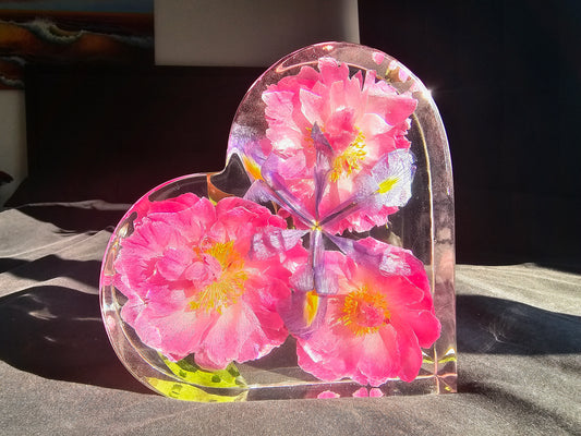 Custom Flower Preservation Heart Block
