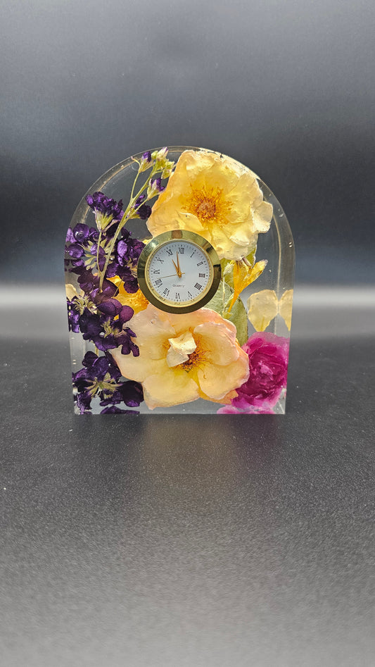 Floral Resin Arch Clock