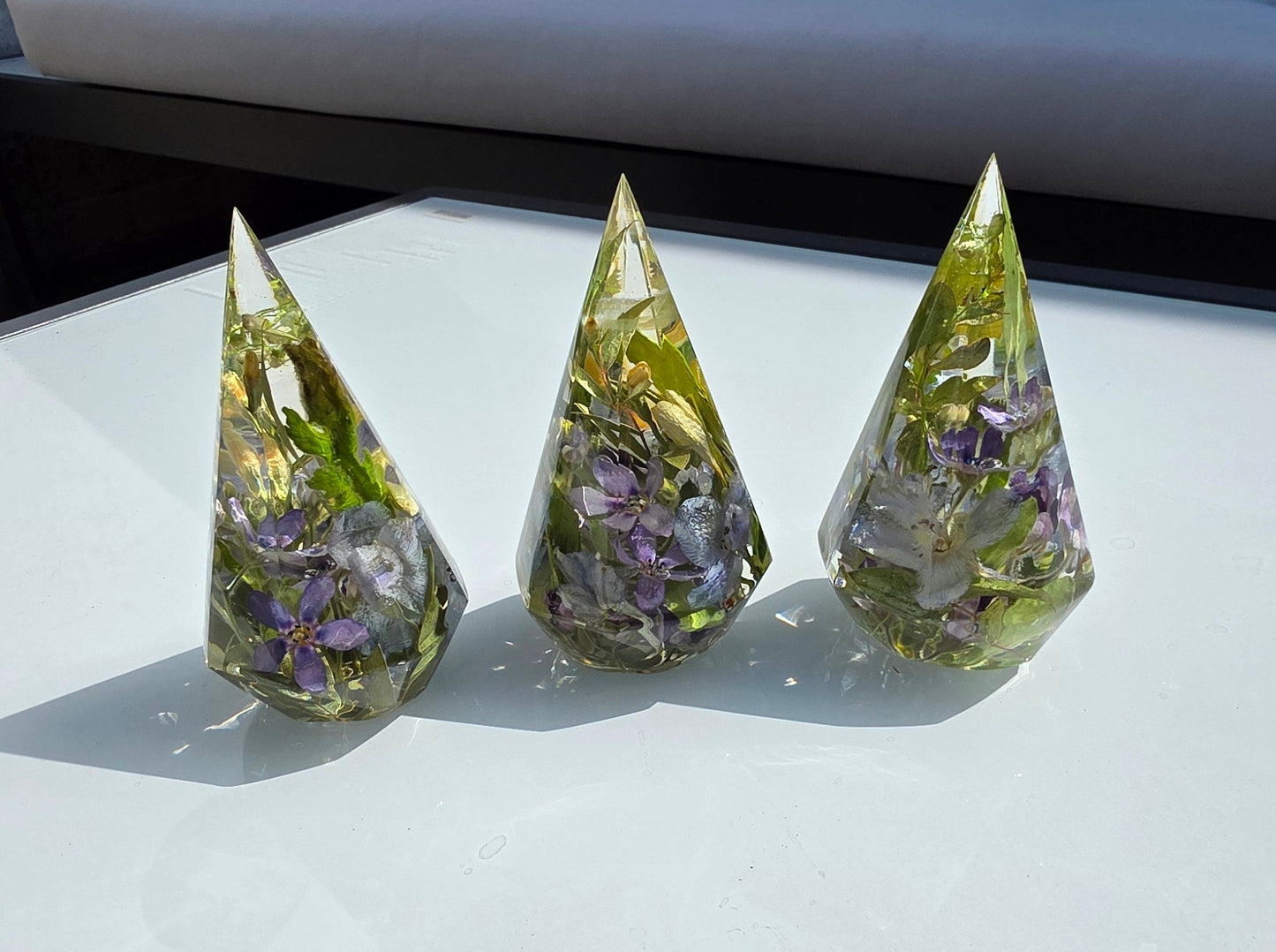 Custom floral resin ring holder with preserved WEDDING flowers, handmade keepsake by Alma Makes