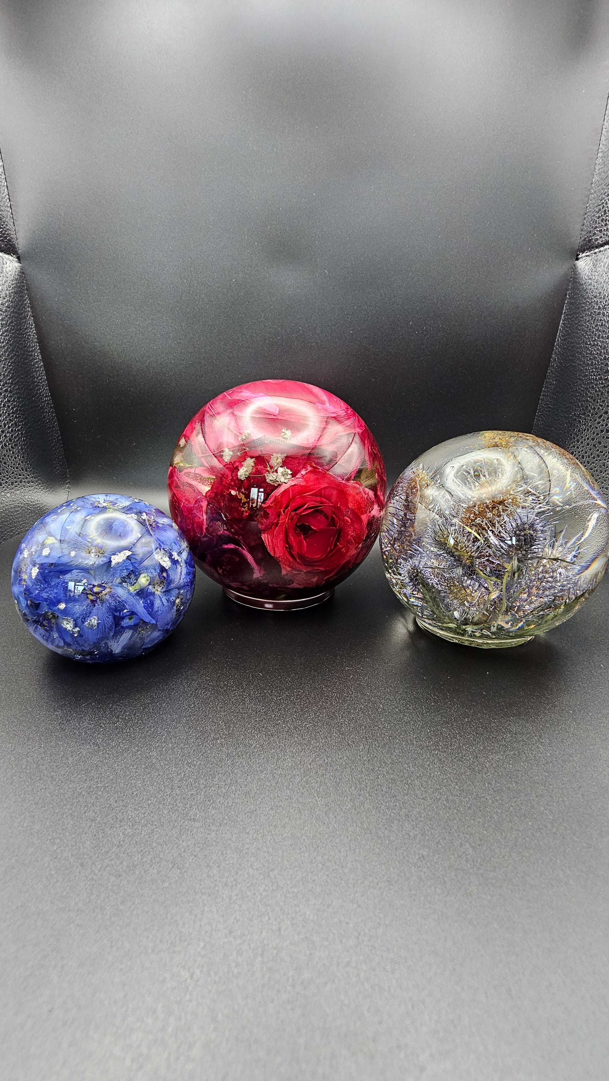 Resin sphere keepsake sizes photo